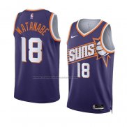 Maglia Phoenix Suns Yuta Watanabe #18 Icon 2023-24 Viola