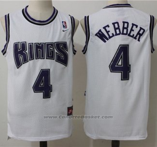 Maglia Sacramento Kings Chris Webber #4 Retro Bianco