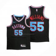 Maglia Sacramento Kings Jason Williams #55 Citta 2020-21 Nero