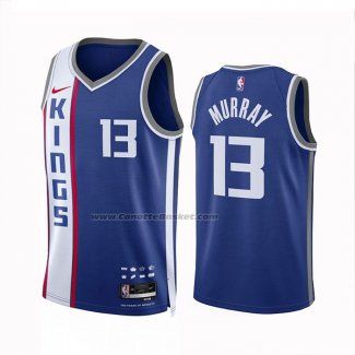 Maglia Sacramento Kings Keegan Murray #13 Citta 2023 24 Blu