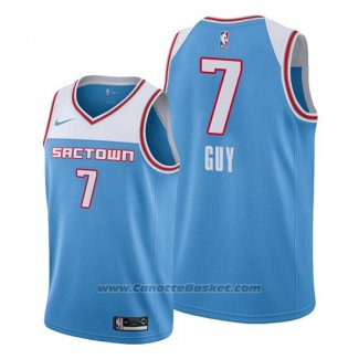 Maglia Sacramento Kings Kyle Guy #7 Citta 2019-20 Blu