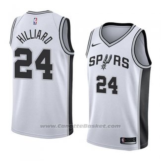 Maglia San Antonio Spurs Darrun Hilliard #24 Association 2018 Bianco