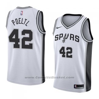 Maglia San Antonio Spurs Jakob Poeltl #42 Association 2018 Bianco