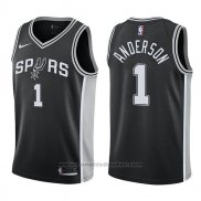 Maglia San Antonio Spurs Kyle Anderson #1 Icon 2017-18 Nero