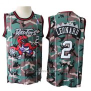 Maglia Toronto Raptors Kawhi Leonard #2 Camuffamento Verde