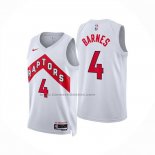 Maglia Toronto Raptors Scottie Barnes No 4 Association 2024-25 Bianco