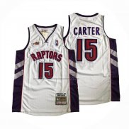Maglia Toronto Raptors Vince Carter No 15 Hardwood Classics Bianco