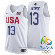 Maglia USA 2016 Paul George #13 Bianco