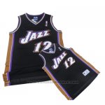 Maglia Utah Jazz John Stockton #12 Retro Nero