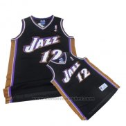 Maglia Utah Jazz John Stockton #12 Retro Nero