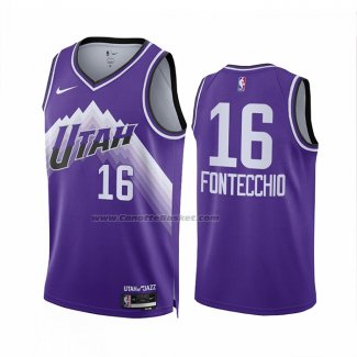 Maglia Utah Jazz Simone Fontecchio #16 Citta 2023-24 Viola