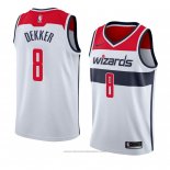 Maglia Washington Wizards Sam Dekker #8 Association 2018 Bianco