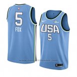 Maglia 2019 Rising Star De'aaron Fox #5 USA Blu