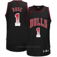 Maglia Ambiente Chicago Bulls Derrick Rose #1 Nero