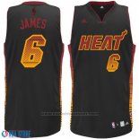 Maglia Ambiente Miami Heat Lebron James #6 Nero