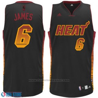 Maglia Ambiente Miami Heat Lebron James #6 Nero