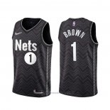 Maglia Brooklyn Nets Bruce Brown #1 Earned 2020-21 Nero