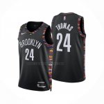 Maglia Brooklyn Nets Cameron Thomas No 24 Citta 2025-26 Nero