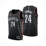 Maglia Brooklyn Nets Cameron Thomas No 24 Citta 2025-26 Nero