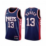 Maglia Brooklyn Nets James Harden NO 13 Citta 2021-22 Blu