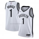 Maglia Brooklyn Nets Mikal Bridges #1 Association 2022-23 Bianco