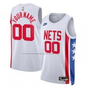 Maglia Brooklyn Nets Personalizzate Classic 2022-23 Bianco