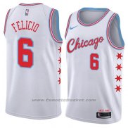 Maglia Chicago Bulls Cristiano Felicio #6 Citta 2018 Bianco