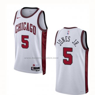 Maglia Chicago Bulls Derrick Jones JR. #5 Citta 2022-23 Bianco