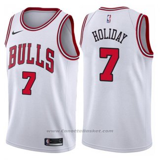 Maglia Chicago Bulls Justin Holiday #7 Association 2017-18 Bianco