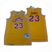 Maglia Cleveland Cavaliers Lebron James No 23 Hardwood Classics Giallo