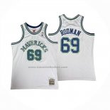 Maglia Dallas Mavericks Dennis Rodman No 69 Mitchell & Ness 1999-20 Bianco