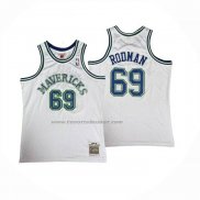Maglia Dallas Mavericks Dennis Rodman No 69 Mitchell & Ness 1999-20 Bianco