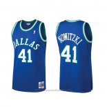 Maglia Dallas Mavericks Dirk Nowitzki #41 Mitchell & Ness Hardwood Classics Blu