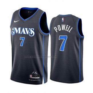 Maglia Dallas Mavericks Dwight Powell #7 Citta 2023-24 Blu