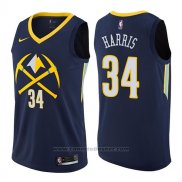 Maglia Denver Nuggets Devin Harris #34 Citta 2017-18 Blu