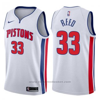Maglia Detroit Pistons Willie Reed #33 Association 2017-18 Bianco