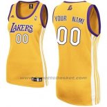 Maglia Donna Los Angeles Lakers Adidas Personalizzate Giallo