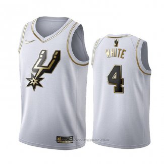 Maglia Golden Edition San Antonio Spurs Derrick White #4 Bianco