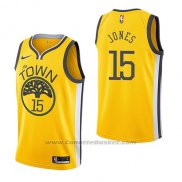 Maglia Golden State Warriors Damian Jones #15 Earned 2018-19 Giallo