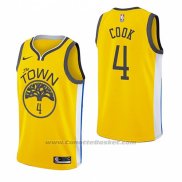 Maglia Golden State Warriors Quinn Cook #4 Earned 2018-19 Giallo