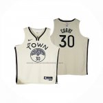 Maglia Golden State Warriors Stephen Curry No 30 Citta 2025-26 Crema