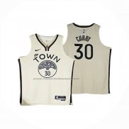 Maglia Golden State Warriors Stephen Curry No 30 Citta 2025-26 Crema