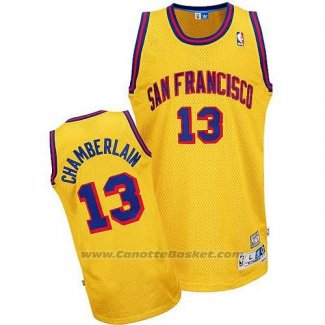 Maglia Golden State Warriors Wilt Chamberlain #13 Retro Giallo