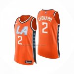Maglia Los Angeles Clippers Kawhi Leonard No 2 Citta Authentic 2025-26 Arancione