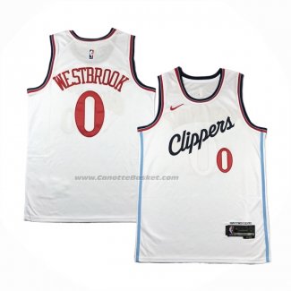 Maglia Los Angeles Clippers Russell Westbrook #0 Association 2024-25 Bianco