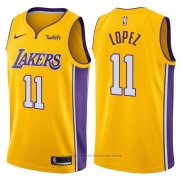 Maglia Los Angeles Lakers Brook Lopez #11 2017-18 Giallo