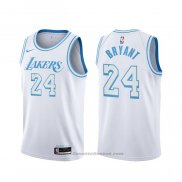 Maglia Los Angeles Lakers Kobe Bryant #24 Citta 2020-21 Bianco