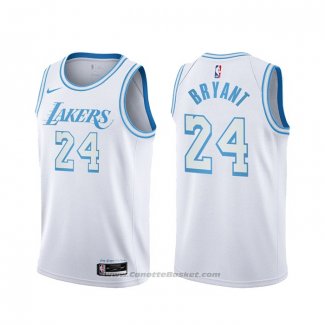 Maglia Los Angeles Lakers Kobe Bryant #24 Citta 2020-21 Bianco