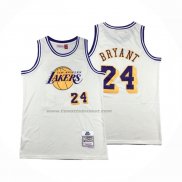 Maglia Los Angeles Lakers Kobe Bryant #24 Mitchell & Ness Chainstitch Crema