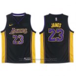 Maglia Los Angeles Lakers Lebron James #23 2017-18 Nero